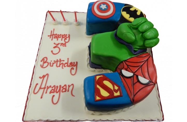 Superhero Single Number Cake 